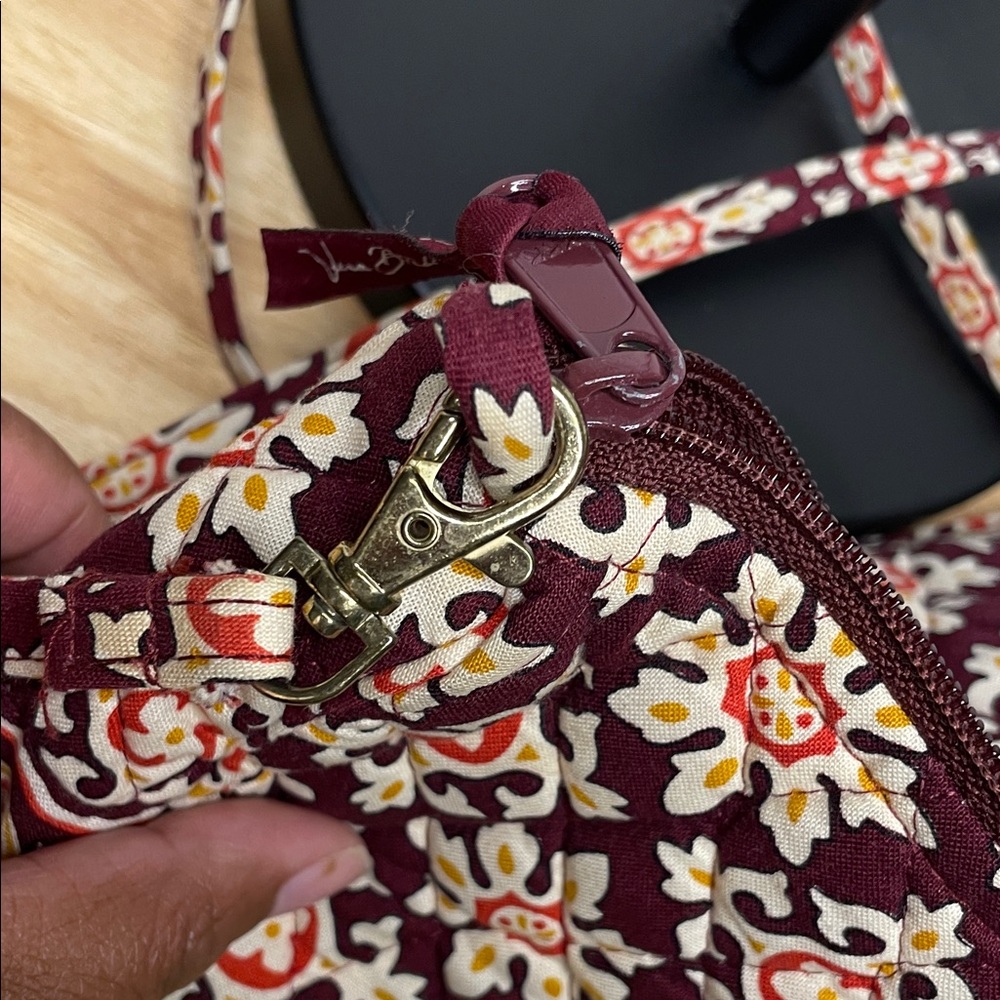 Vera Bradley Burgundy and Yellow Patterned Crossbody Bag - Picture 7 of 7